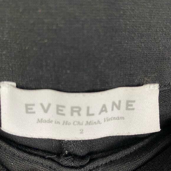 Everlane The Side-Zip Pant Stretch Cotton Black Womens Size 2 - Picture 6 of 10